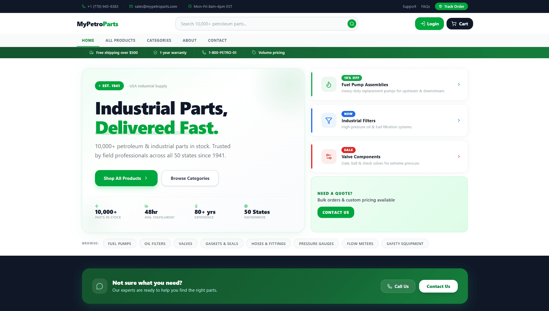 MyPetroParts — E-commerce & Inventory screenshot